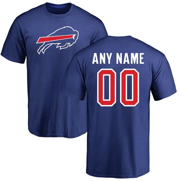 Men Buffalo Bills NFL Pro Line Royal Blue Any Name and Number Logo Personalized T-Shirt